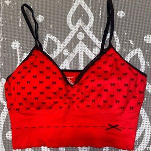 Red and Black Bow Pattern Bralette ❤️